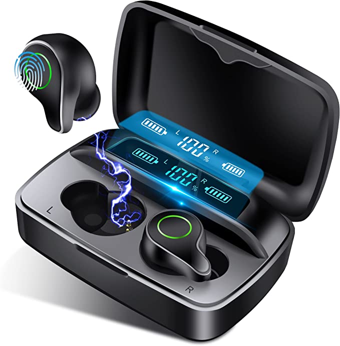 Wireless Bluetooth Headphones Wireless Earphones osdfono IPX7 Waterproof True Wireless Earbuds Sports Ear Buds in Ear with Microphone for iPhone Android Running Exercise Gym Outdoors Gaming