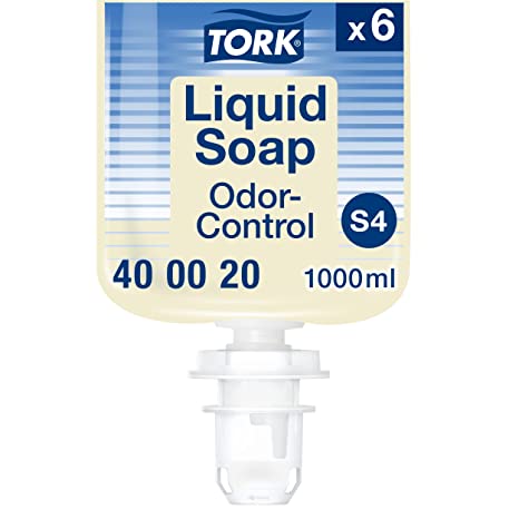 Tork Odor-Control Hand Soap Liquid S4, Gentle to Hands, 6 x 1L, 400020