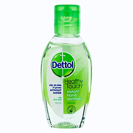 Dettol 50ml Instant Hand Gel Sanitizer Refresh Antibacterial Sanitiser Cleanser (2 pack 50 ml)